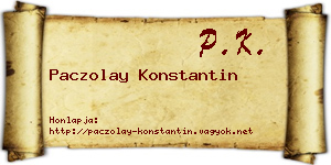 Paczolay Konstantin névjegykártya